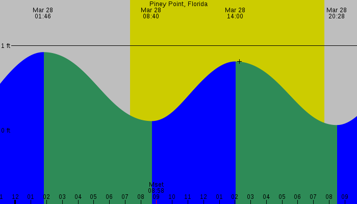 Tide graph for Piney Point, Florida