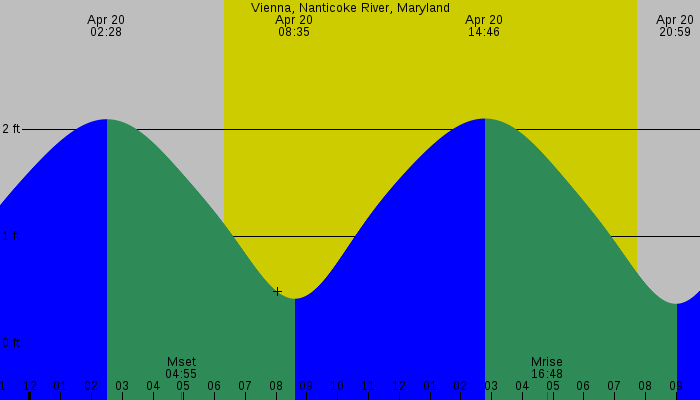 Tide graph for Vienna, Nanticoke River, Maryland