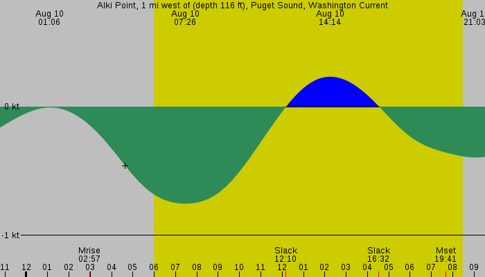 Tide graph for Alki Point, 1 mi west of (depth 116 ft), Puget Sound, Washington Current