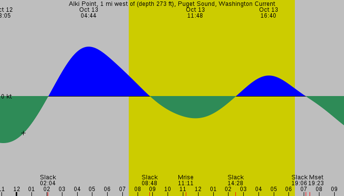 Tide graph for Alki Point, 1 mi west of (depth 273 ft), Puget Sound, Washington Current