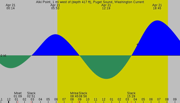 Tide graph for Alki Point, 1 mi west of (depth 417 ft), Puget Sound, Washington Current