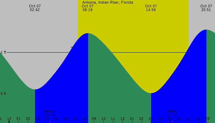 Tide graph for Ankona, Indian River, Florida