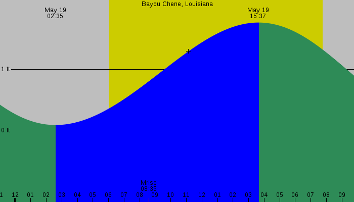 Tide graph for Bayou Chene, Louisiana