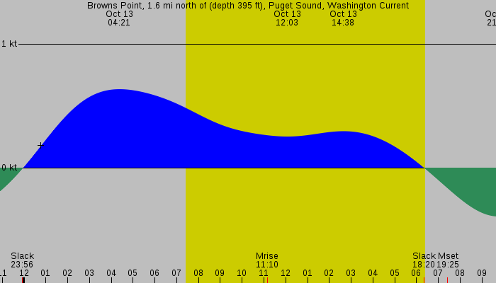 Tide graph for Browns Point, 1.6 mi north of (depth 395 ft), Puget Sound, Washington Current