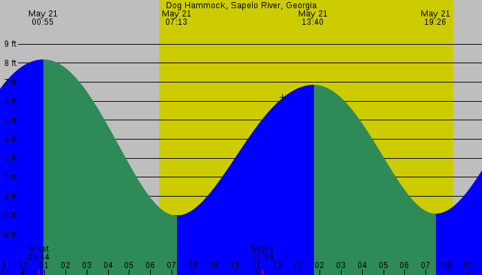 Tide graph for Dog Hammock, Sapelo River, Georgia