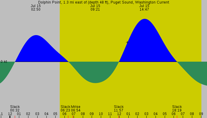 Tide graph for Dolphin Point, 1.3 mi east of (depth 48 ft), Puget Sound, Washington Current