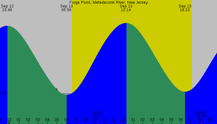 Tide graph for Forge Pond, Metedeconk River, New Jersey
