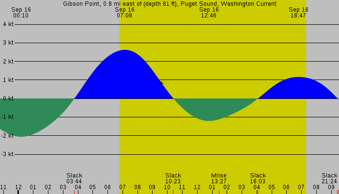 Tide graph for Gibson Point, 0.8 mi east of (depth 81 ft), Puget Sound, Washington Current