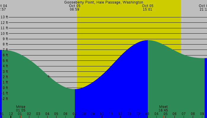 Tide graph for Gooseberry Point, Hale Passage, Washington