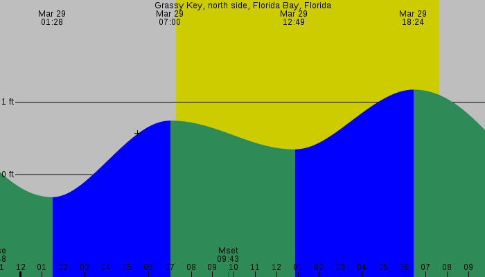 Tide graph for Grassy Key, north side, Florida Bay, Florida