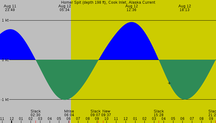 Tide graph for Homer Spit (depth 198 ft), Cook Inlet, Alaska Current