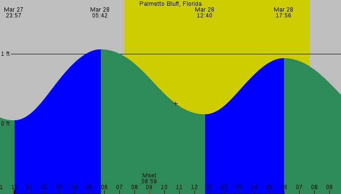 Tide graph for Palmetto Bluff, Florida