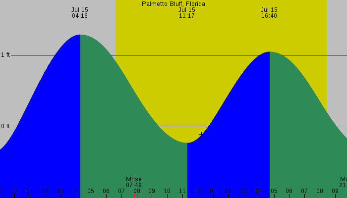Tide graph for Palmetto Bluff, Florida