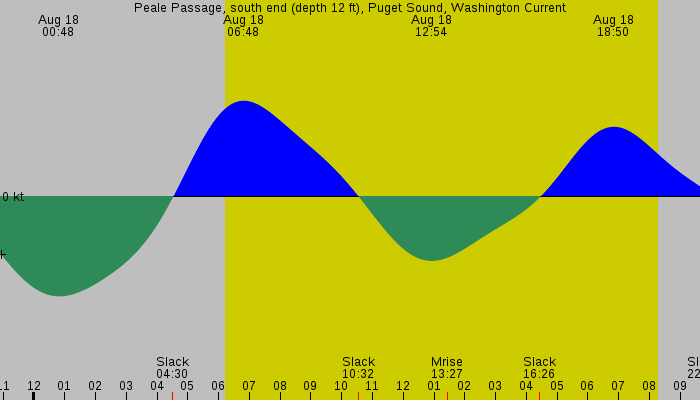 Tide graph for Peale Passage, south end (depth 12 ft), Puget Sound, Washington Current