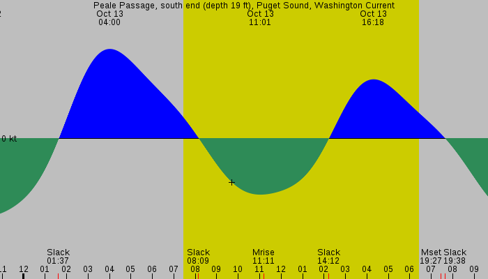 Tide graph for Peale Passage, south end (depth 19 ft), Puget Sound, Washington Current