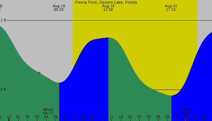 Tide graph for Peoria Point, Doctors Lake, Florida