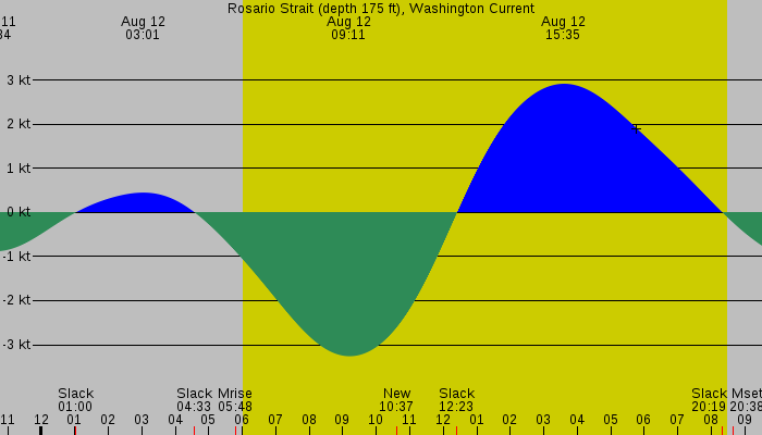 Tide graph for Rosario Strait (depth 175 ft), Washington Current