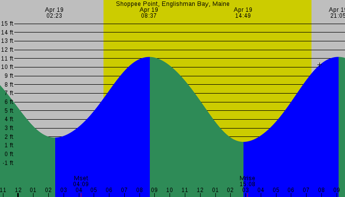 Tide graph for Shoppee Point, Englishman Bay, Maine