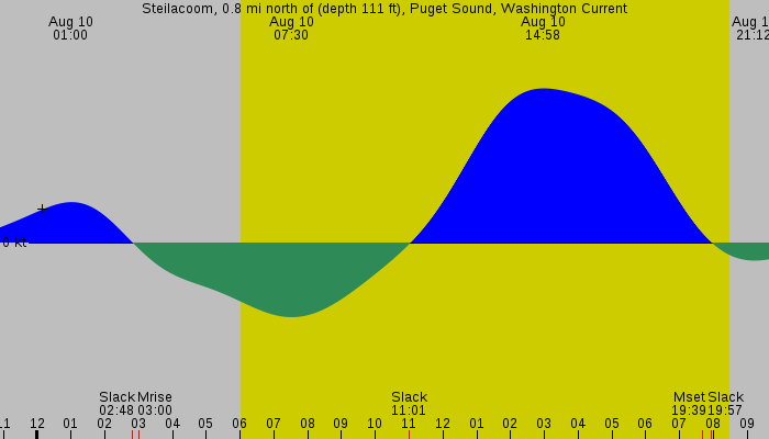 Tide graph for Steilacoom, 0.8 mi north of (depth 111 ft), Puget Sound, Washington Current