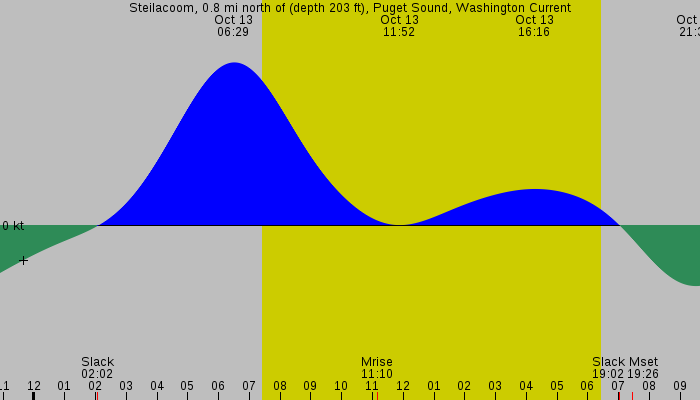Tide graph for Steilacoom, 0.8 mi north of (depth 203 ft), Puget Sound, Washington Current