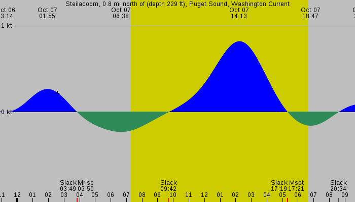 Tide graph for Steilacoom, 0.8 mi north of (depth 229 ft), Puget Sound, Washington Current