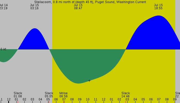 Tide graph for Steilacoom, 0.8 mi north of (depth 45 ft), Puget Sound, Washington Current