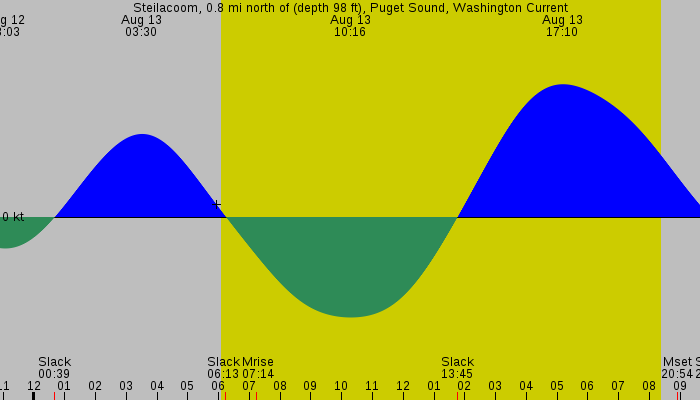 Tide graph for Steilacoom, 0.8 mi north of (depth 98 ft), Puget Sound, Washington Current