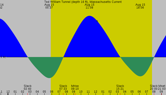 Tide graph for Ted William Tunnel (depth 16 ft), Massachusetts Current