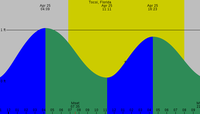 Tide graph for Tocoi, Florida