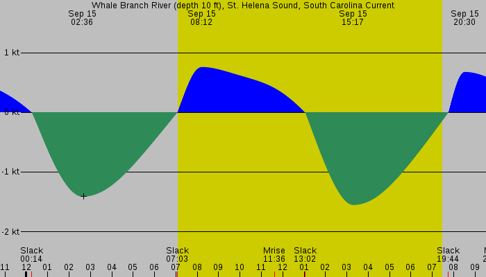 Tide graph for Whale Branch River (depth 10 ft), St. Helena Sound, South Carolina Current