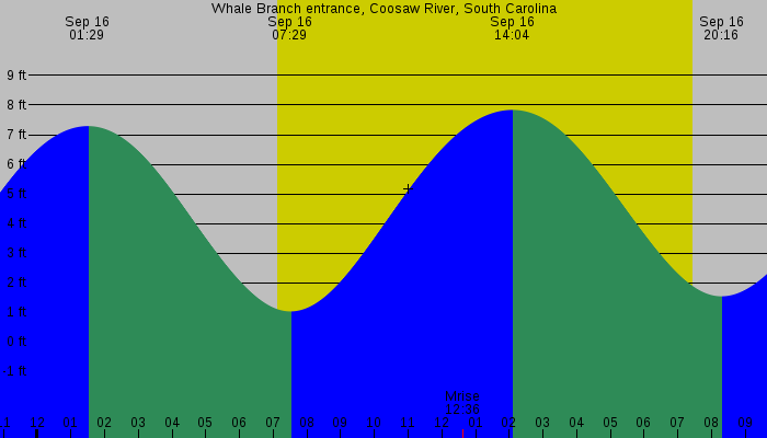 Tide graph for Whale Branch entrance, Coosaw River, South Carolina