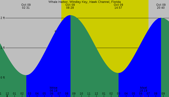 Tide graph for Whale Harbor, Windley Key, Hawk Channel, Florida