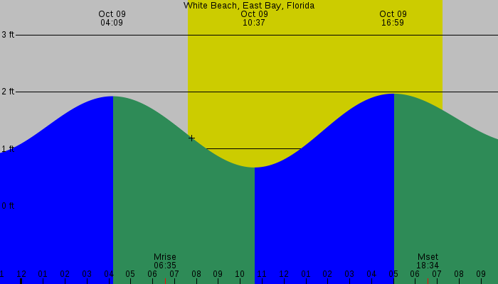 Tide graph for White Beach, East Bay, Florida