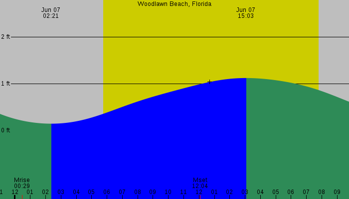 Tide graph for Woodlawn Beach, Florida