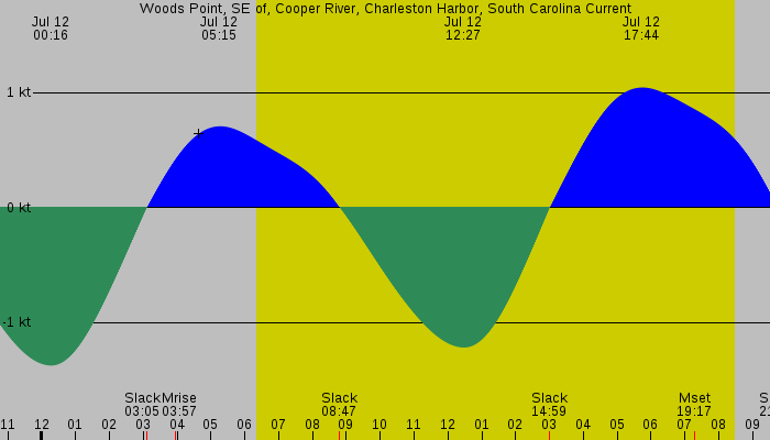 Tide graph for Woods Point, SE of, Cooper River, Charleston Harbor, South Carolina Current